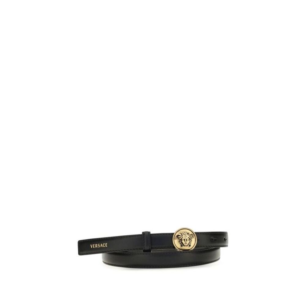 Versace Black Calf Leather Bos Taurus Regular Women's Belt